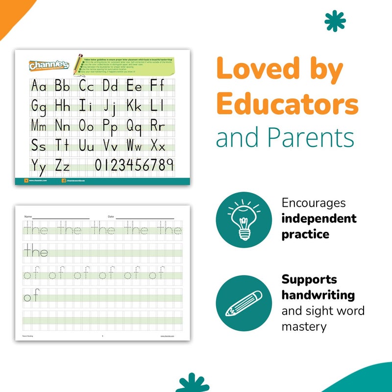 Channie's Channieâ€™s Easy Peasy 100 Sight Words Workbook, Practice Printing, Tracing & Handwriting, 80 Pages, Pre-K - First Grade Workbooks, Size 8.5â€ x 11â€ - Homeschool Handwriting Practice for Kids - Image 5